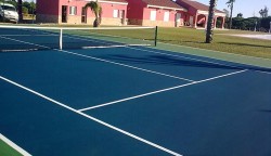 synthetic surface of tennis court